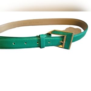 Top Grain Cowhide Embossed Lizard Grain Women's Vintage Belt